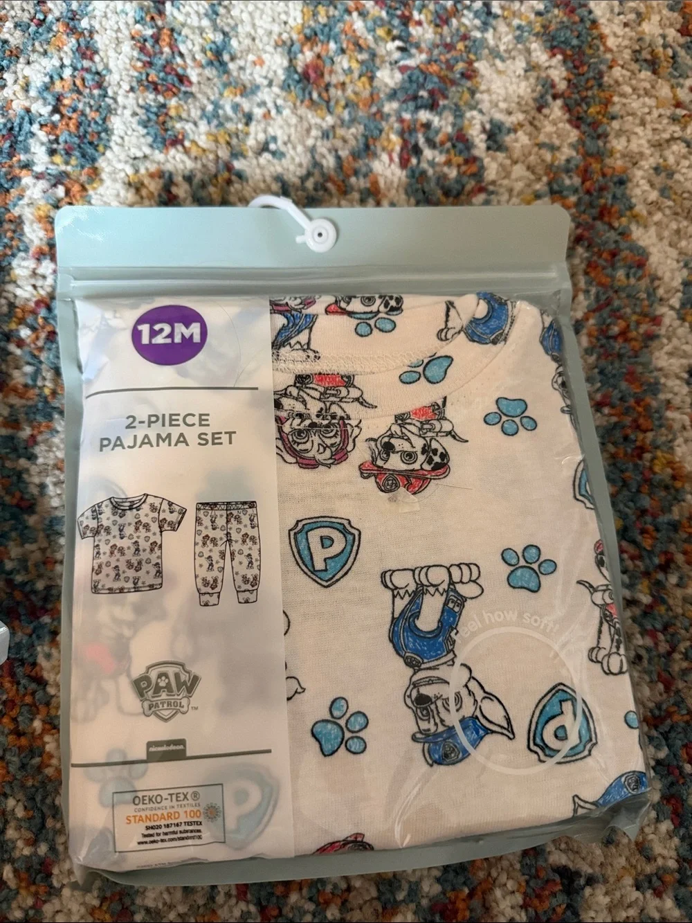 Paw Patrol & Dinosaur 2-Piece Pajama Sets in White and Blue